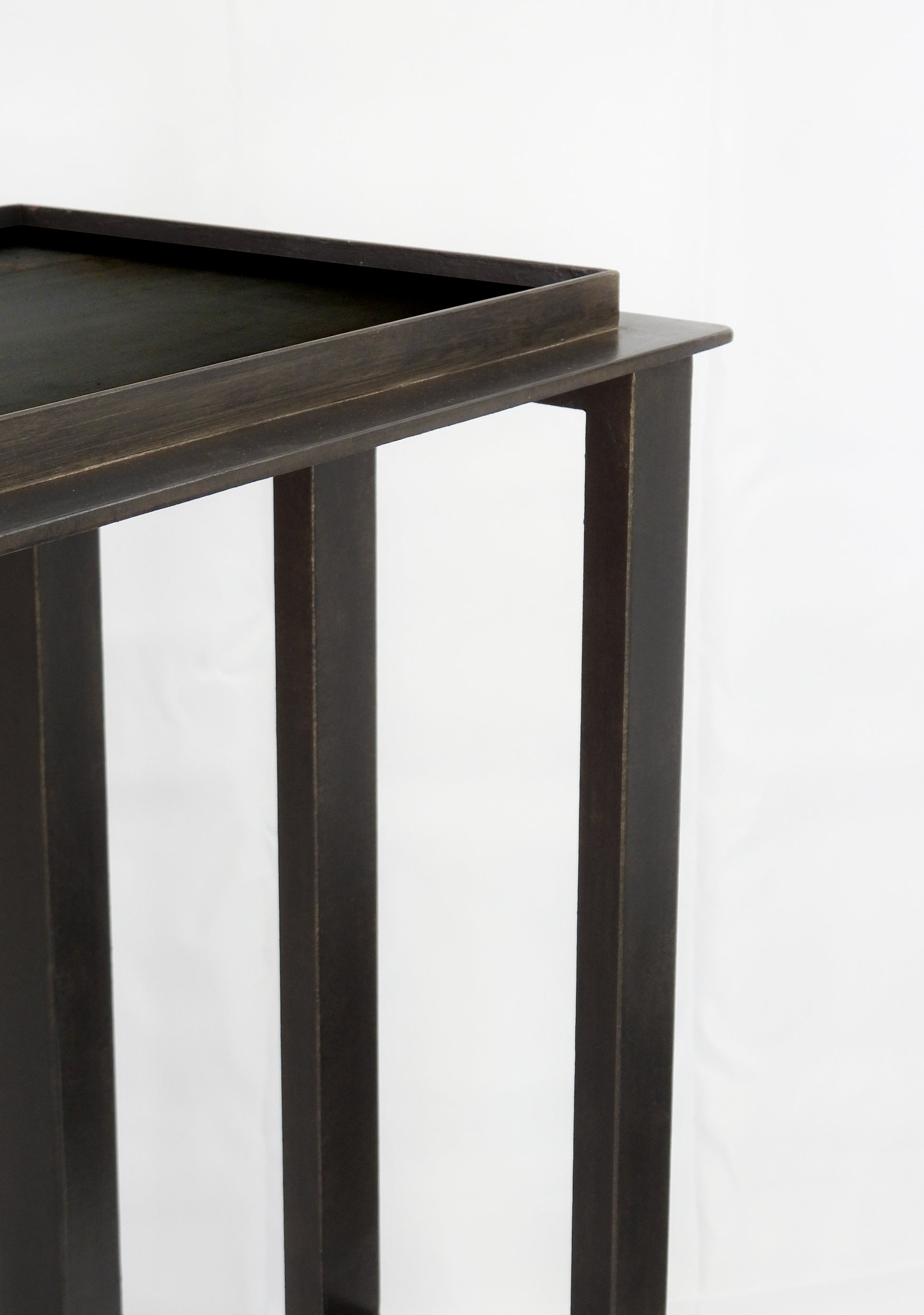 Metal console/ side table made to order, specialist furniture finishes by feo browne